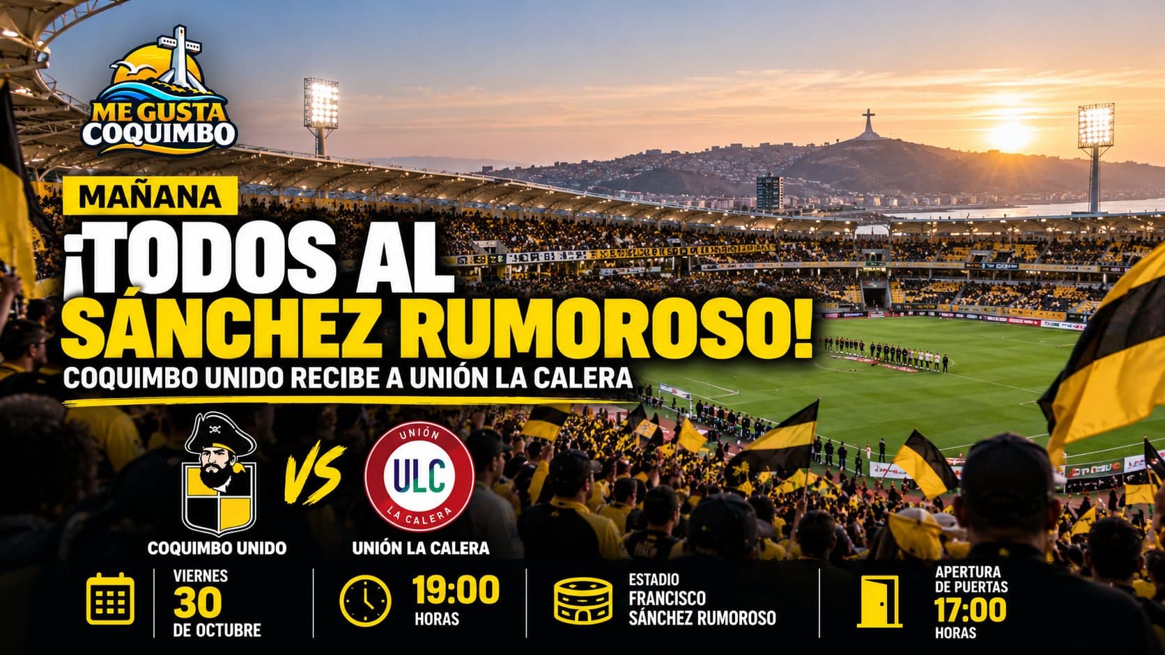 ¡Todos al Sánchez Rumoroso! Coquimbo Unido recibe este viernes a Unión La Calera